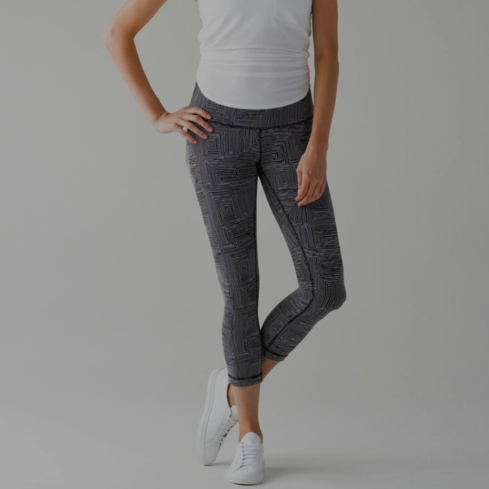 Lululemon Wunder Maze Jacquard Black Withe Patterned Women's Leggings
